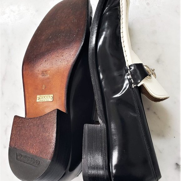 Gucci Horsebit Loafers Vintage 1996 Two-Tone Black & White, M Sz 5.5 D; W Sz 7 - Picture 5 of 16